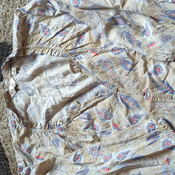 Caffe Marrakesh peasant top button down size XL patterned - Picture 1 of 10